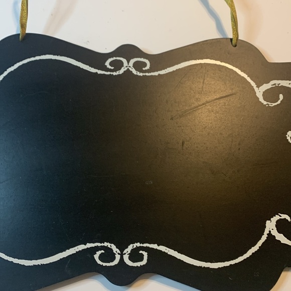Chalkboard Sign With Gold Ribbon one Stick of Chalk Approximately 17x10 Used - Picture 3 of 4